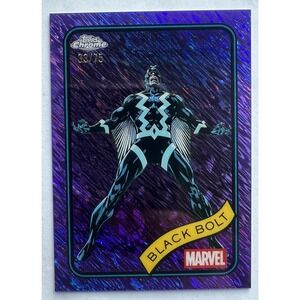 2025 Topps Chrome Marvel‎ Black Bolt Purple Cosmic Refractor #116 /75